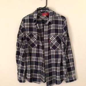 Men's Blue Plaid Shirt